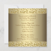 Gold Swirls Gold 50th Wedding Anniversary Party Invitation (Back)
