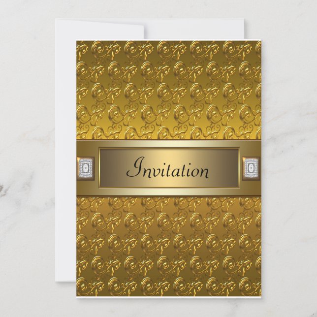 Gold Swirls Gold All Occasion Party Template (Front)