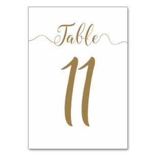 Gold Table Number 11 Wedding Table numbers