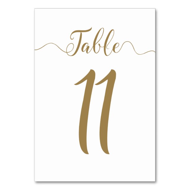 Gold Table Number 11 Wedding Table numbers (Front)