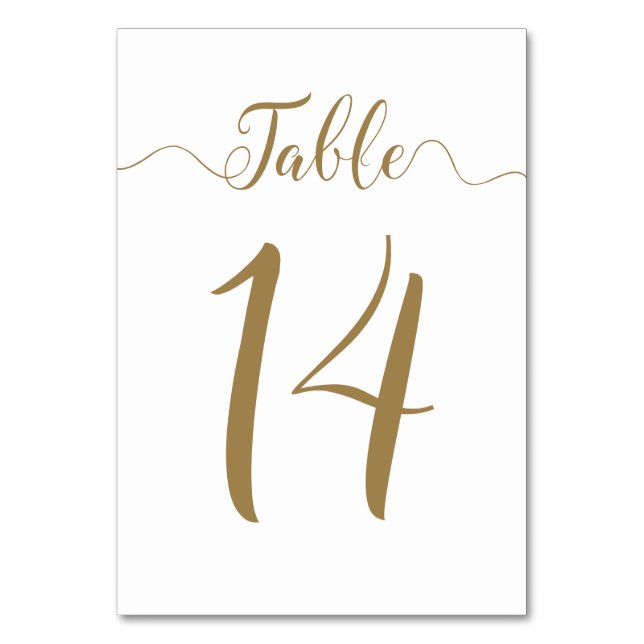 Gold Table Numbers Table 14 (Front)