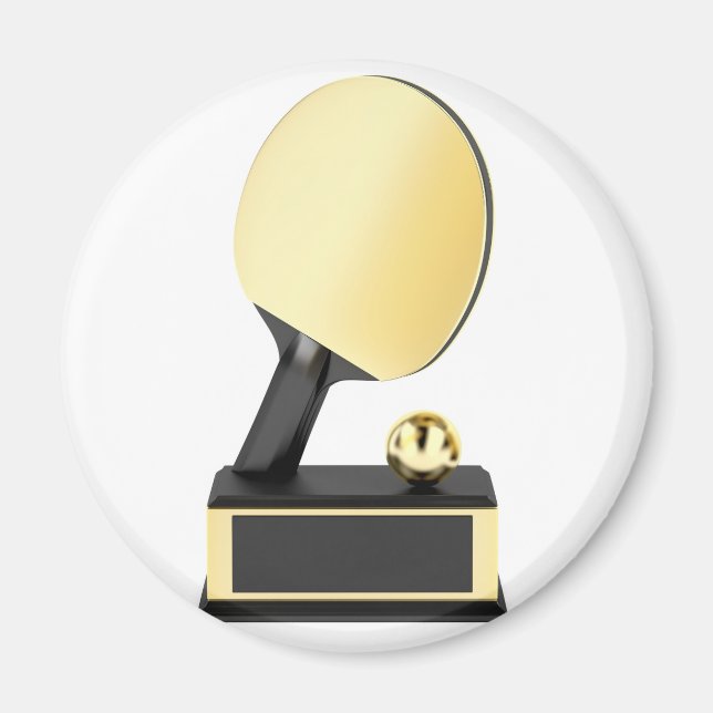 Gold table tennis trophy magnet (Front)
