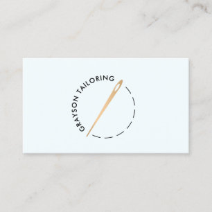 Gold Tailoring Needle and Thread Business Card
