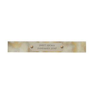 Gold & Tan Marble Wraparound Address Label