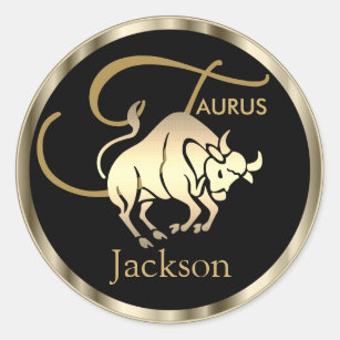 Gold - Taurus ♉ the Bull - Zodiac Sign Classic Round Sticker