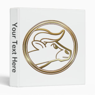 Gold Taurus Zodiac Bull Astrology Sign Binder