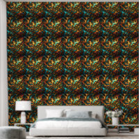 Gold Teal And Orange Abstract Art,