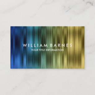 Gold  Teal Blue Stripes Business Card