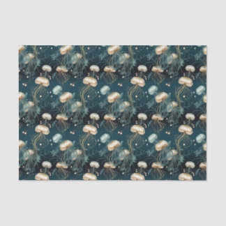 Gold & Teal Ethereal Jellyfish Tissue Paper