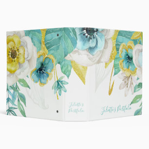 Gold Teal Stunning Recipe Book Portfolio Binder