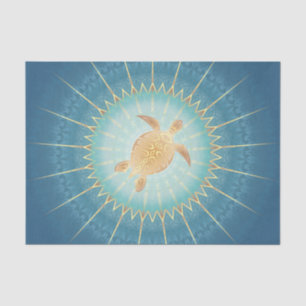 Gold Teal Turtle And Mandala Tissue Paper