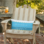 Gold Teal Waves Beach House Pillow (Chair)
