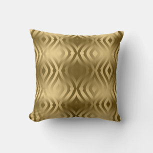 Gold Teardrops Geometric Pattern Throw Pillow