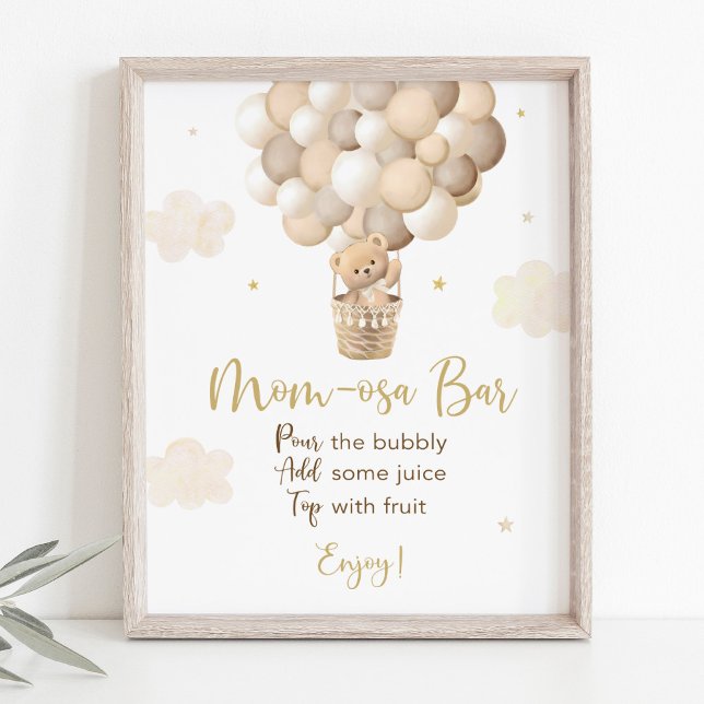 Gold Teddy Bear Baby Shower Mimosa Bar Sign (Creator Uploaded)