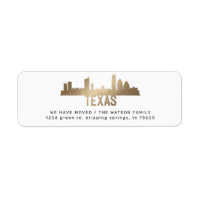 gold texas Moving Announcement return address