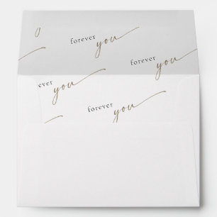 Gold Text Forever You Wedding Envelope