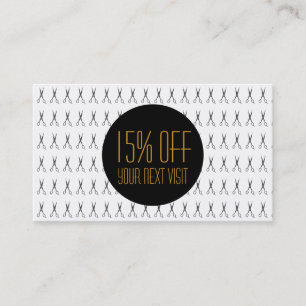 Gold Text Grey Scissors - Hair Stylist - discount Card