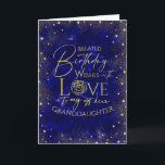 Gold Text Night Sky Belated Birthday Granddaughter Card<br><div class="desc">This modern and visually enchanting belated birthday greeting card is designed especially for a granddaughter, inspired by the beauty of a night sky filled with shimmering gold dust and tiny heart details that resemble glowing stars. The deep, rich background creates a magical and gentle celestial atmosphere, while the gold accents...</div>