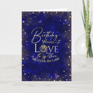 Gold Text Night Sky Birthday  Mother-In-Law Card