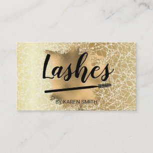 Gold Texture Background Gold Foil Lashes Appointment Card