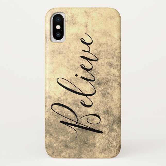 Gold Texture Believe Case-Mate iPhone Case (Back)