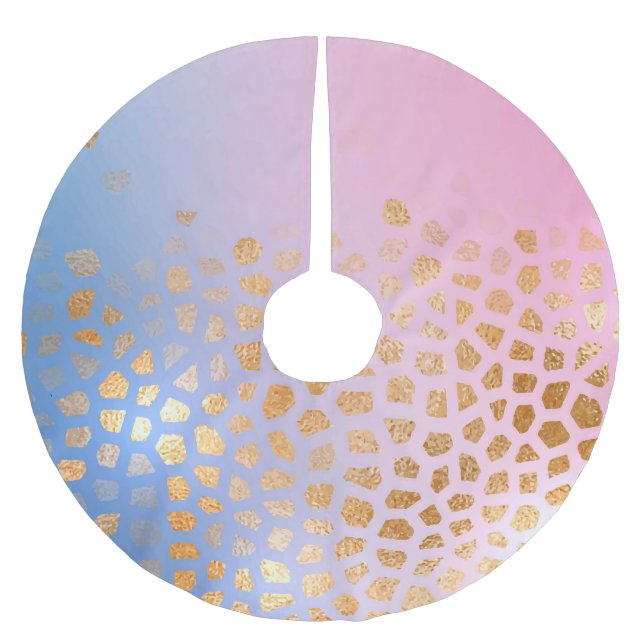 Gold texture: gradient abstract background brushed polyester tree skirt (Front)
