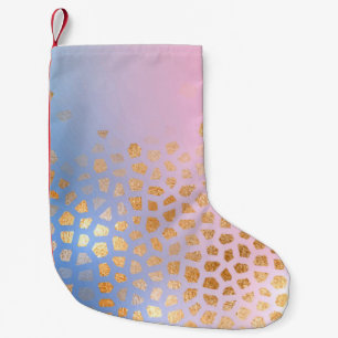Gold texture: gradient abstract background small christmas stocking