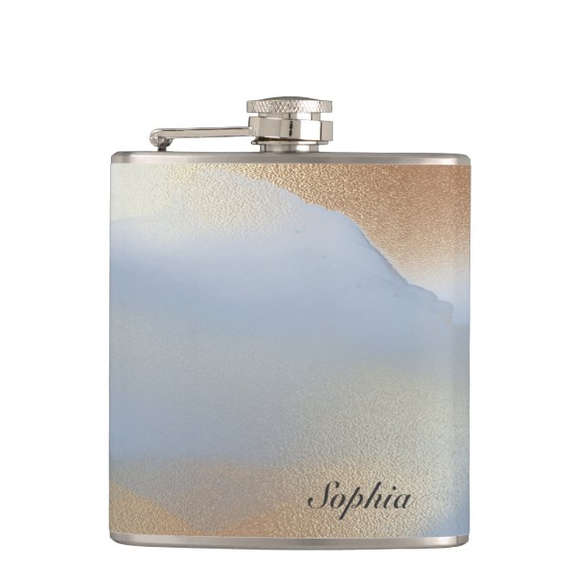 Gold Texture  Hip Flask (Front)