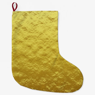 Gold Texture Pattern (Luxurious Golden Glow) Large Christmas Stocking