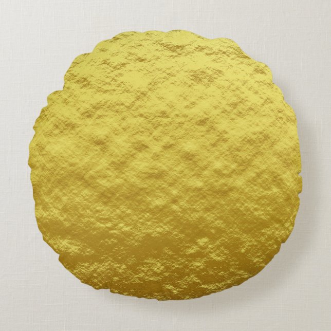 Gold Texture Pattern (Luxurious Golden Glow) Round Pillow (Front)