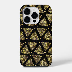 Gold Texture Triangles Modern Pattern iPhone 14 Pro Case
