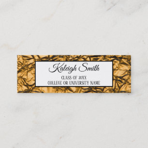 Gold Textured-Look Graduation Insert Name Card