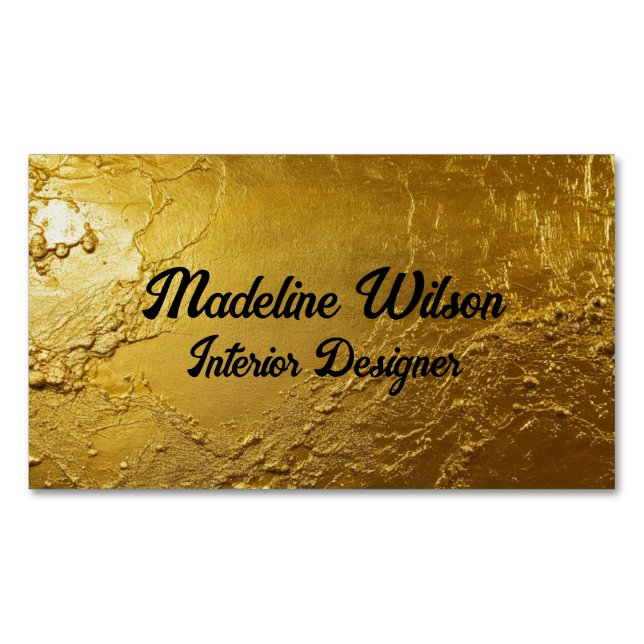 Gold Textured Magnetic Business Card (Front)