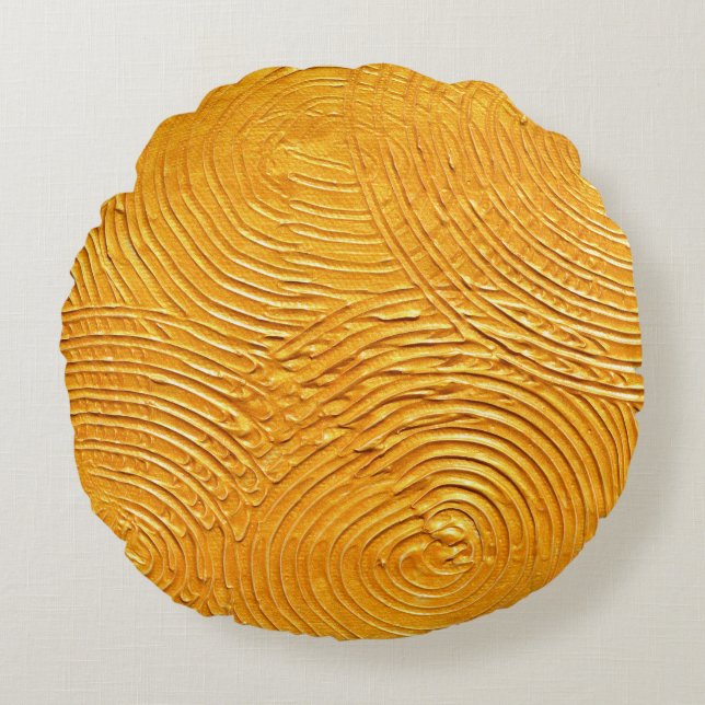Gold textured surface,  golden background,  painti round pillow (Front)