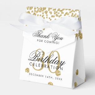 Gold Thank You 30th Birthday Confetti White Favor Box