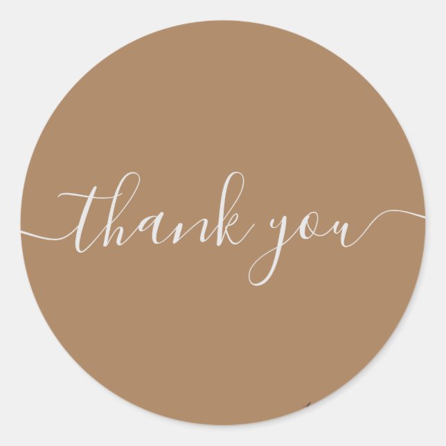 Gold Thank You Classic Round Sticker (Front)