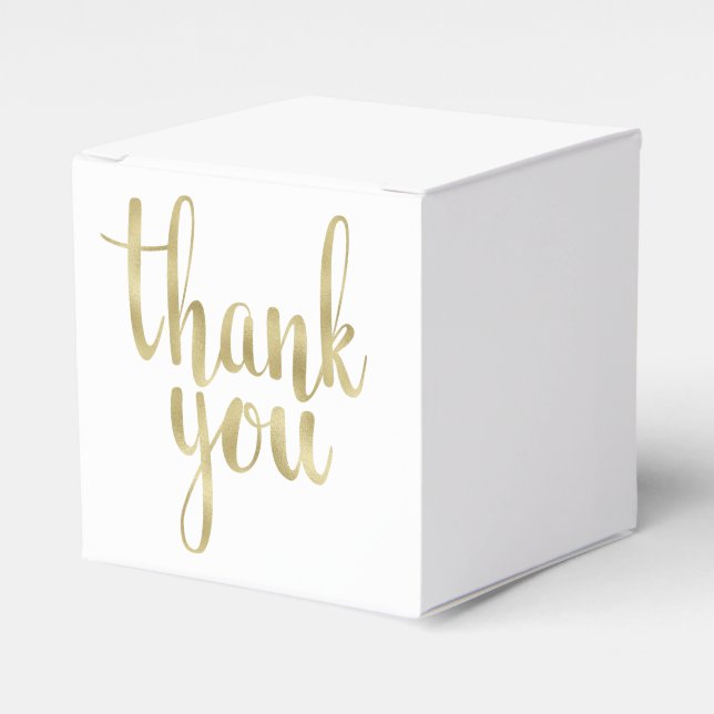 Gold thank you favour boxes, foil favor box (Front Side)