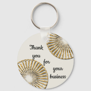 Gold Thank You for Your Business Appreciation Keychain