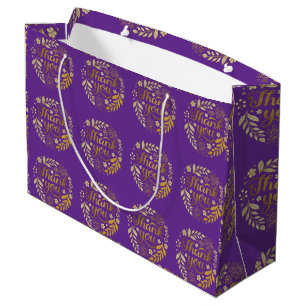 gold thank you  large gift bag