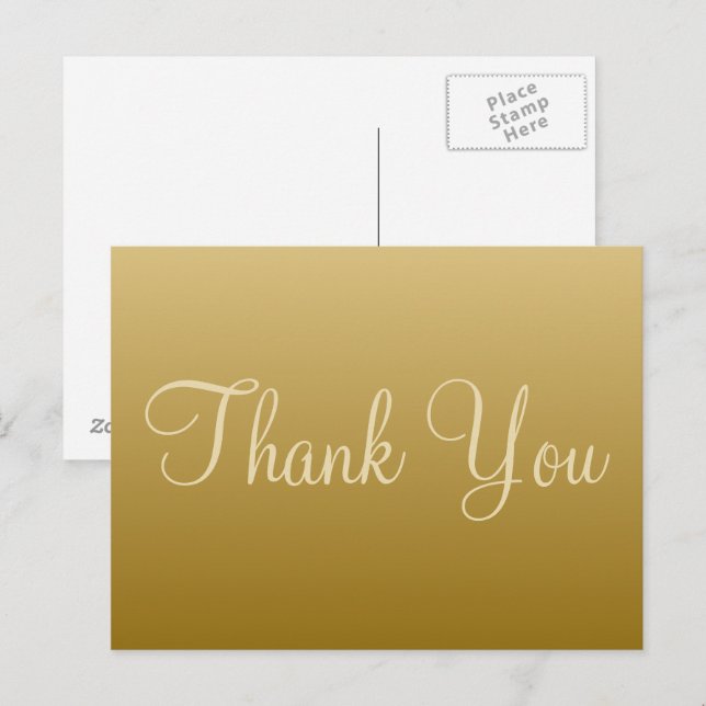Gold Thank You Postcard (Front/Back)