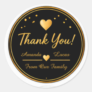 🖤 Gold Thank You Small Business Packaging 🖤 Classic Round Sticker