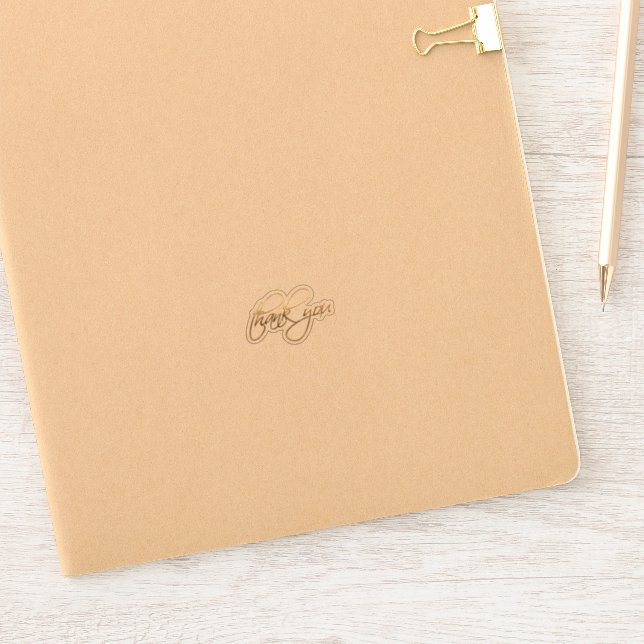 Gold Thank You  Sticker (Notebook)