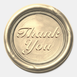 Gold Thank You Wax Seal Sticker – Elegant Vintage 