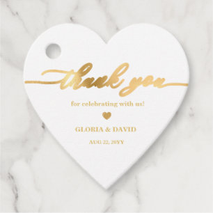 Gold Thank You Wedding  Favour Tags