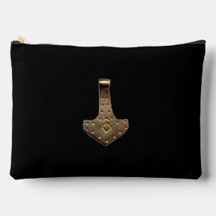 Gold Thor Hammer black accessory bag pouch