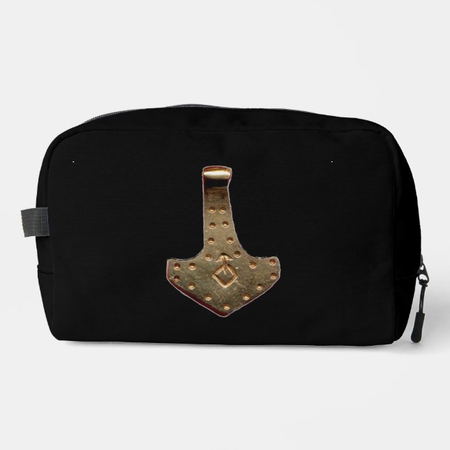 Gold Thor Hammer black dopp kit (Front)
