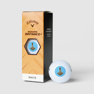Gold Thor Hammer blue Callaway golf balls 3 pk