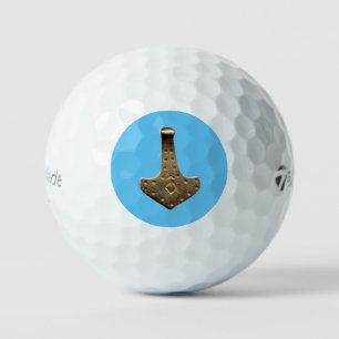 Gold Thor Hammer blue Taylor Made golf balls 12
