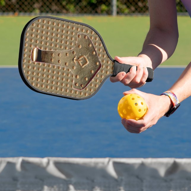Gold Thor Hammer Gold Indent pickleball paddle cb (Insitu)