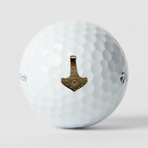 Gold Thor Hammer Taylor Made TP5 golf balls 12 pk